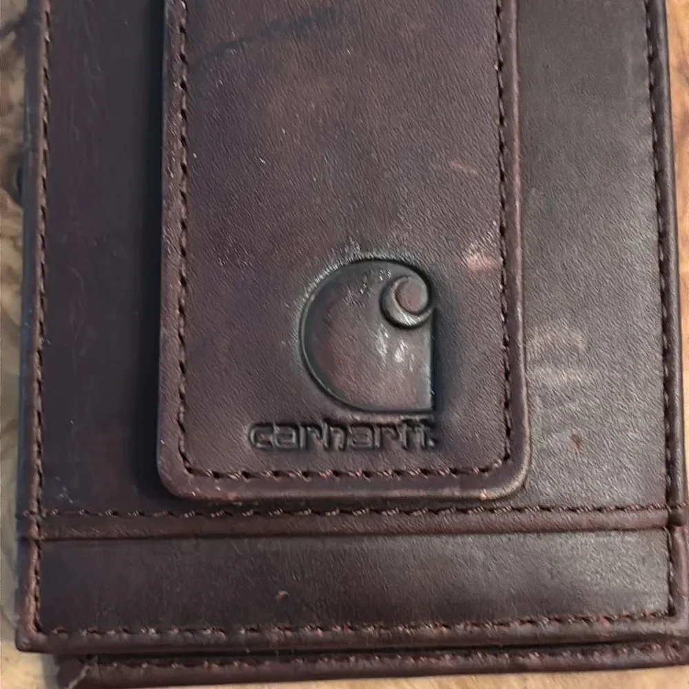 Carhartt - Men's Oil Tan Leather Front Pocket Leather Wallet